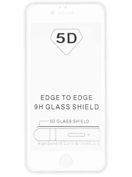 Захисне скло iPhone 6 (5D) біла рамка на екран