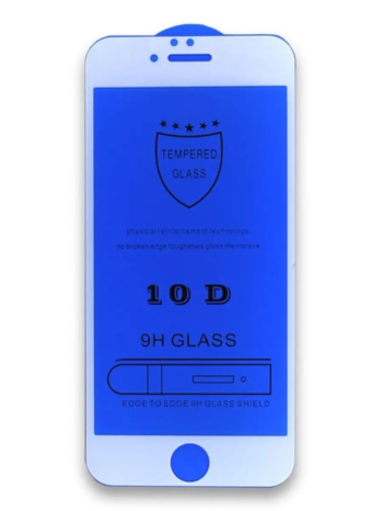 Захисне скло iPhone 6s (5D) біла рамка на екран