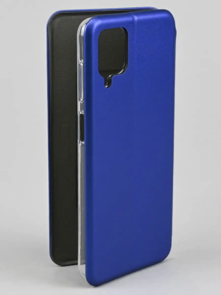 Чехол книжка Samsung A12 синій (магнітна з відділом карт)