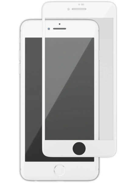 Захисне скло iPhone 8 Plus (5D) біла рамка на екран